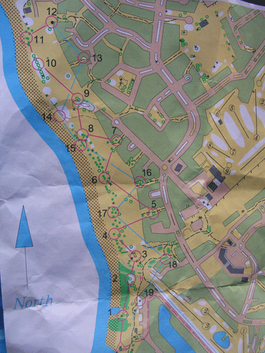 Orienteering on the beach