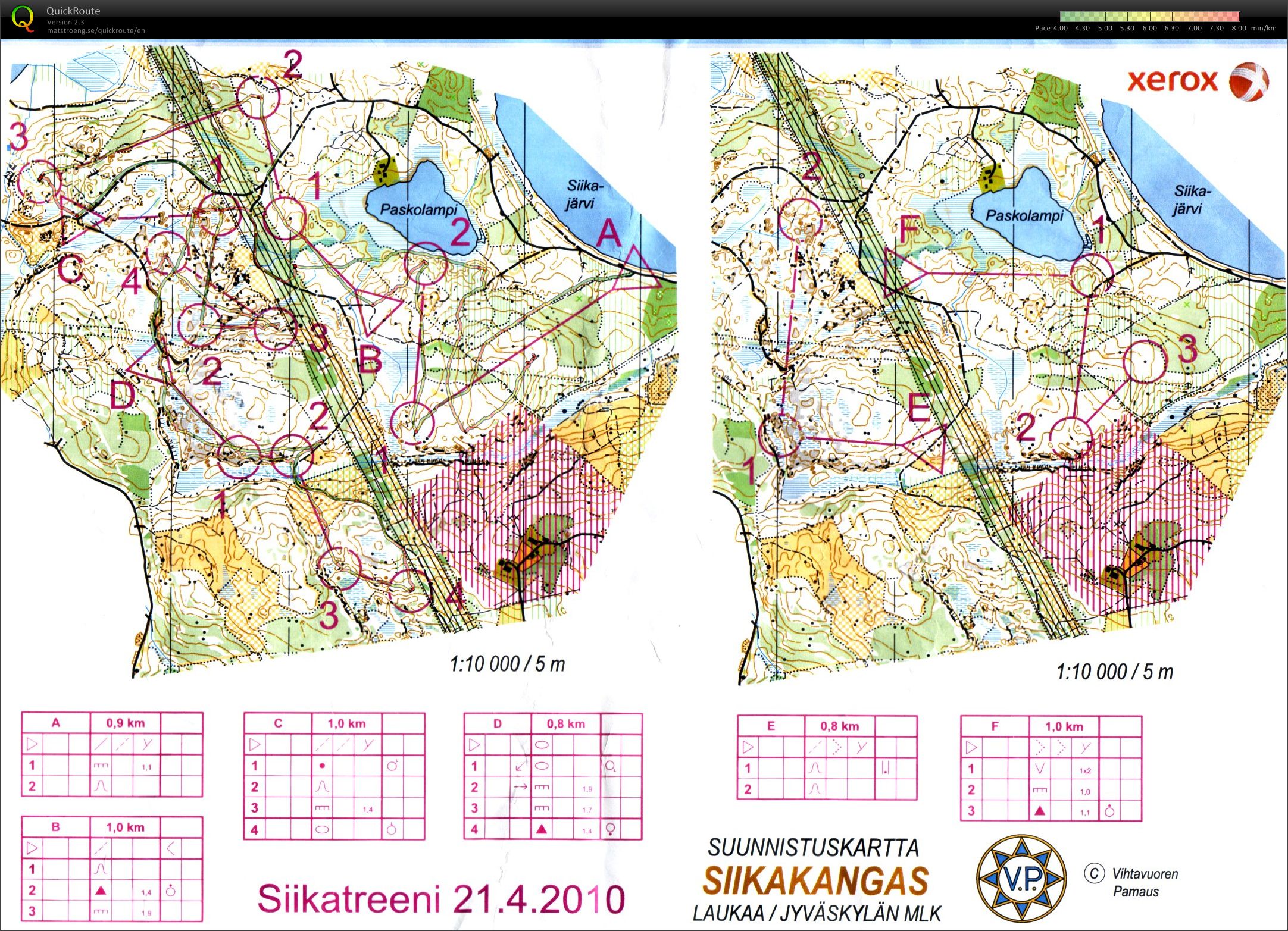 AV-treeni 6x1km (21/04/2010)