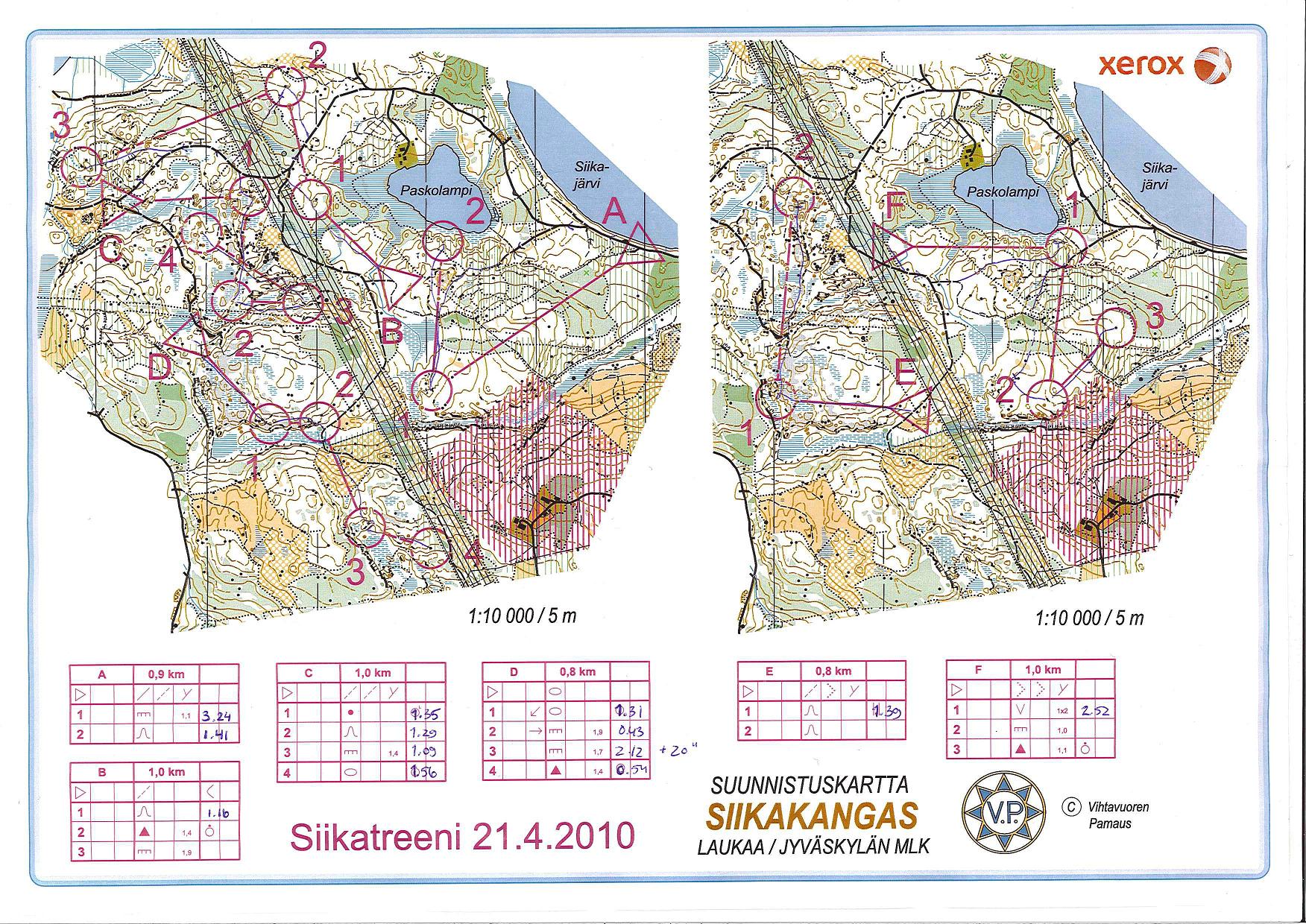 AV-treeni: 6*1km (21.04.2010)