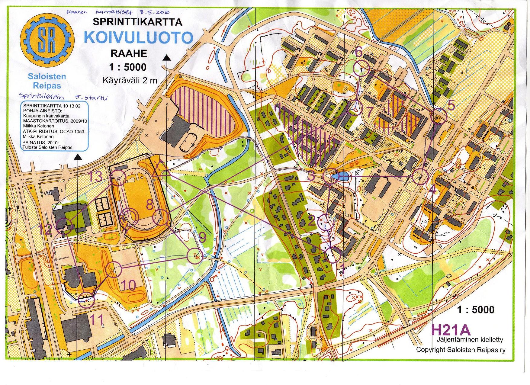 Sprinttileirin 5. etappi. Kisa Raahessa (08/05/2010)